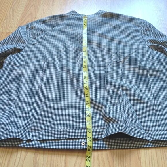 Talbots Petites Blazer Vintage Checkered Black White Coat Size Large - Picture 7 of 8